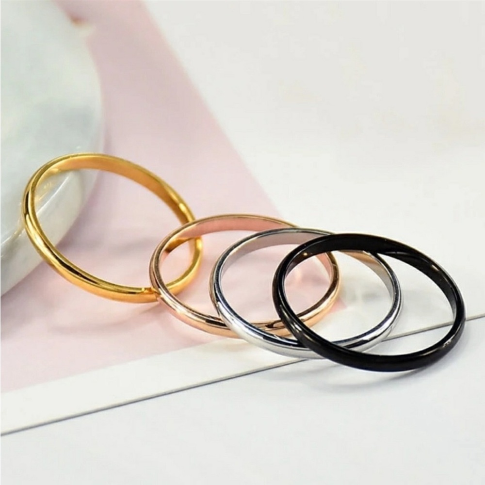 Simple Silver Stackable 2mm Ring - Picture 3 of 3